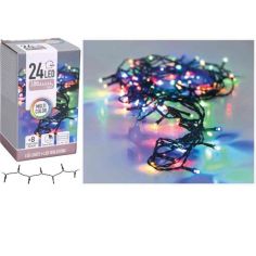 Multi-Colour LED Battery Christmas Lights - 24 Lights