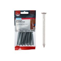 Timco 75 x 3.75mm Galvanised Round Wire Nails - Pack Of 25