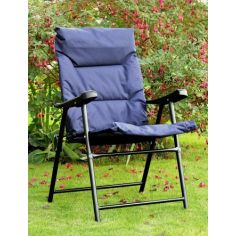Navy Padded Folding Camping Chair 