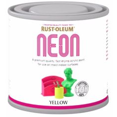 Rust-Oleum Neon Acrylic Matt Brush Paint - Yellow 125ml