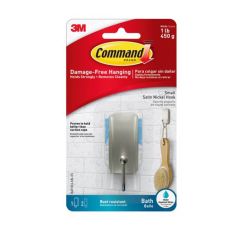 Command™ Hanging Small Satin Nickel Hook - 1lb / 450g