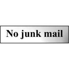 No junk mail - Chrome Finish (200mm x 50mm)