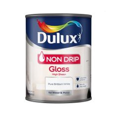 Dulux Non Drip Gloss Paint - Pure Brilliant White 1L