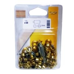 Chapuis 6mm Brass Eyelet Tarpaulin Assembly Kit - Set 50