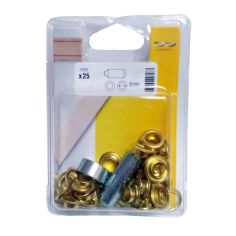 Chapuis 8mm Brass Eyelet Tarpaulin Assembly Kit - Set 25