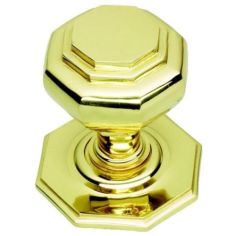 Polished Brass Octagonal Centre Door Knob