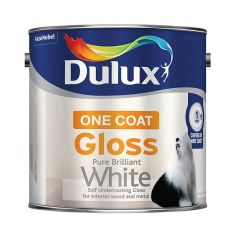 Dulux One Coat Gloss Paint  - Pure Brilliant White 2.5L