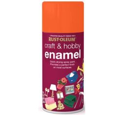 Rust-Oleum Craft & Hobby Enamel Spray Paint Glow Orange Satin - 150ml