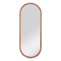 Oval Wooden Mirror - 35x90cm 