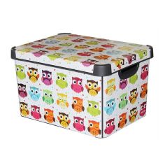 Owl Deco Storage Box - 22l Capacity