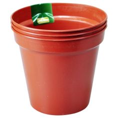 Plastic Terracotta Flower Pot 6" - Pack of 3