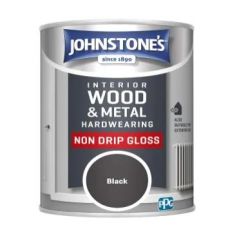 Johnstones Non Drip Gloss Wood And Metal Paint Black 750ml