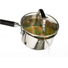 Steelex Touch Pan with Glass Lid  - 16cm 