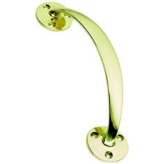 Polished Brass Cranked Bow 153mm Pull Handle
