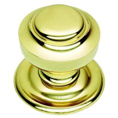 Polished Brass Victorian Round Centre Door Knob