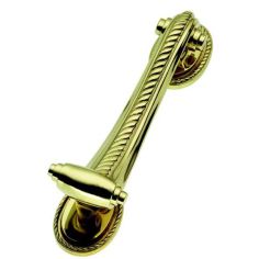 Polished Brass Slim Georgian Scroll Door Knocker