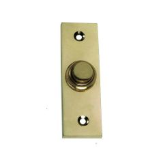 Polished Brass Victorian Rectangular Bell Push - 3"