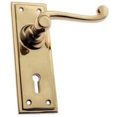 Polished Brass Tudor Lever Lock Door Handle