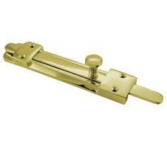 Centurion Polished Brass Flat Sliding Door Bolt - 100mm