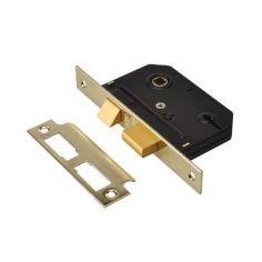 Union Polished Brass 3 Lever Mortice Sash Lock 65mm