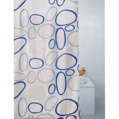 Blue Canyon Peva Blue & White Pebble Shower Curtain - 180cm