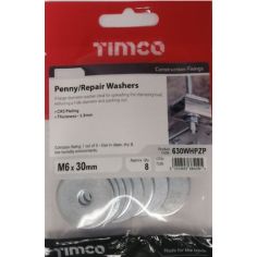 Washers M6x30mm Penny - 8 pack