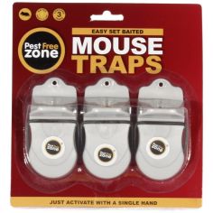 Pest Free Zone Quick Set Mouse Trap - Triple Pack