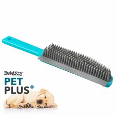 Pet & Upholstery Brush With Rubber Bristles  - Turquoise/grey