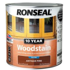 Ronseal Satin 10 Year Woodstain - Antique Pine 750ml