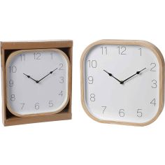 Pine Effect Square Clock - 30cm