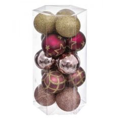 Pink Christmas Baubles 50mm - Pack of 15