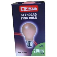 Lyvia 25W Standard GLS PINK Bayonet Cap Fitting B22/ BC Light Bulb