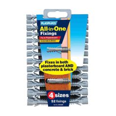 Plasplug 52pc All-in-One Multipurpose Fixings