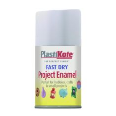 Plastikote Fast Dry Project Enamel Spray Paint - White Matt 100ml