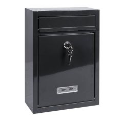 Vida Dark Grey Square Steel Post Box