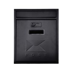 Postplus Contemporary Post Box Matt Black Combo Lock