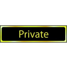 Private - Brass Effect Finish Sign (200mm x 50mm)