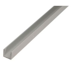 U Profile Anodised Aluminium Silver  - 8 x 10 x 8 x 1.3 / 1m 