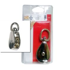 Chapuis Nickel Plated Zamak Wheel Pulley with Pivoting Swivel