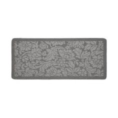 My Mat Stain Resistant Silver Floral Indoor Mat - 67cm X 150cm