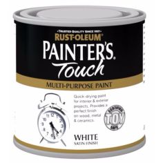 Rust-Oleum Painter's Touch Interior & Exterior White Satin Multi-Purpose Paint 250ml