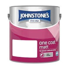 Johnstones One Coat Matt Paint - Pure Brilliant White 2.5L