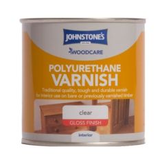 Johnstones Woodcare Polyurethane Interior Varnish Gloss 250ml Clear
