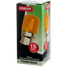 Eveready 15W AMBER Pygmy Bayonet Cap Fitting B22/ BC Light Bulb