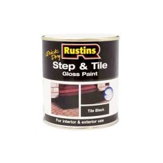 Rustins Quick Dry Step & Tile Gloss Black Paint - 250ml