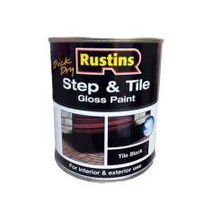 Rustins Quick Dry Step & Tile Gloss Paint - Black 500ml