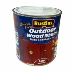 Rustins Quick Dry Outdoor Wood Stain - Satin Mahogany 1L