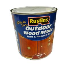 Rustins Quick Dry Outdoor Wood Stain - Satin Teak 1L