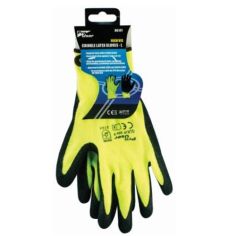 High Vis Crinkle Latex Gloves - L