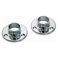 Chrome Rail End Bracket Sockets 25mm